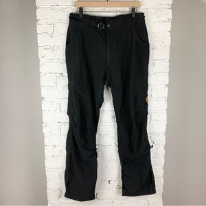 Tragur Mens Climbing Pants Black Tough Technical Double Chain Flex Fabric 36x32